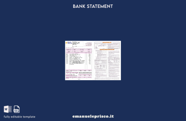 modello di pagine di estratto conto della carta di credito bancaria indiana in s